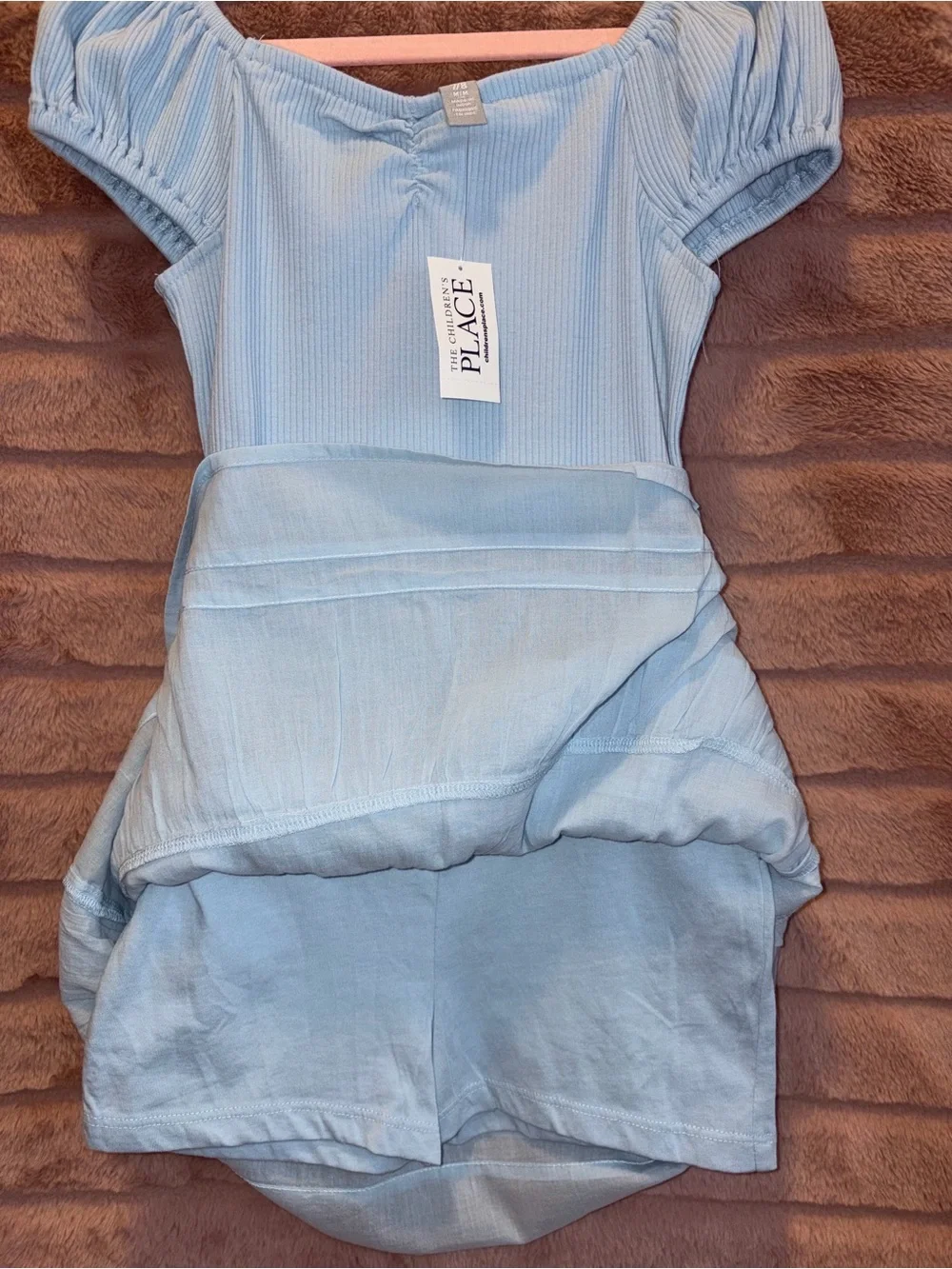 The Children's Place Light Blue Puff-Sleeve Tiered Dress - Picture 4 of 4